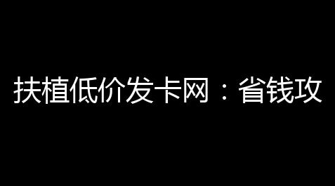 扶植低价发卡网：省钱攻略
，轻快打开你的发卡事业